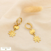 Boucles d’oreilles créoles acier martelé soleil 0326520 doré