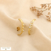 Boucles d’oreilles de lobe recourbées acier strass 0326517 doré