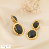 Boucles d’oreilles CLIP acier inox résine marbrée 0326583 vert kaki