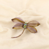 Broche épingle métal libellule tressée cristal 0526526 violet
