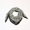 Foulard plissé imprimé léopard viscose 0726549 noir/blanc
