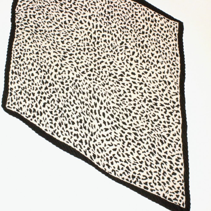 Foulard plissé imprimé léopard viscose 0726549 noir/blanc