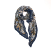 Foulard plissé imprimé cachemire viscose 0726500 bleu foncé