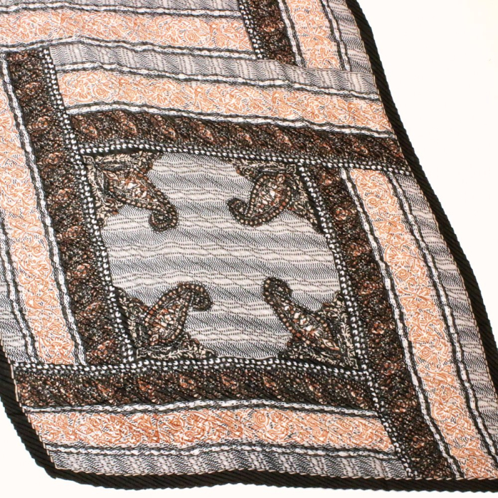 Foulard plissé viscose motif patchwork cachemire 0726502 noir