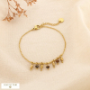 Bracelet acier inoxydable pampille pierres facettées 0226549 marron