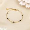 Bracelet acier inox minimaliste pierres facettées 0226550 noir