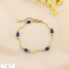 Bracelet acier inoxydable ondulé pierre tube 0226555 bleu foncé