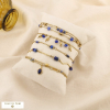 Ensemble 5 bracelets acier inox pierre minimaliste 0226559 bleu foncé