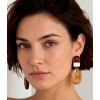 Boucles d’oreilles acier inox résine marbrée verre 0326554