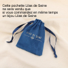 Petit pochon velours Lilas de Seine 0626516 bleu foncé
