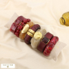 Ensemble 7 bracelets acier inox résine tons bordeaux 0226606 rouge bordeaux