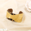 Bracelet Manchette Simili-Cuir Acier Strié 0225021 marron