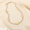 Collier acier inoxydable éléments géométriques 0126522 doré