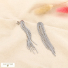Boucles d'oreilles acier franges chaînes cascade 0326578 argenté