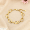 Bracelet acier inoxydable maillons ronds et ovales 0226576 doré