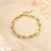Bracelet acier inoxydable maillons infini et ovales 0226599 doré