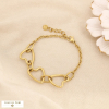 Bracelet acier inoxydable maillons cœurs 0226582 doré