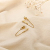 Boucles d'oreilles acier inox strass puces chaînette 0326541 doré