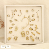 Ensemble 29 bagues d'oreille acier inoxydable strass 0326597 doré