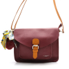 Sac à bandoulière SANS POMPON façon cartable Flora&Co simili-cuir souple femme 0922048 bordeaux