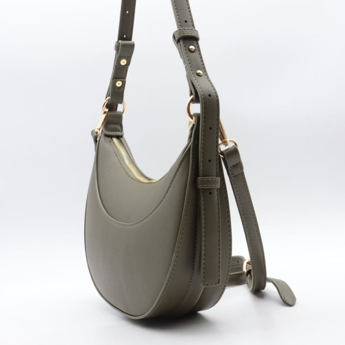 Sac porté épaule Flora&Co simili-cuir demi-lune 0925013 kaki
