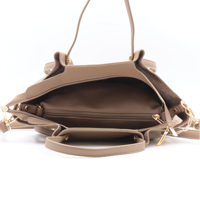 Sac porté épaule Flora&Co simili-cuir grainé pochette amovible zippée 0926517 taupe