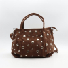 Sac à main Flora&Co simili-cuir daim clous argentés 0926526 marron foncé